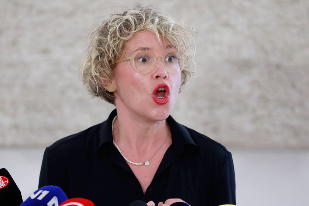 Zagreb, 26.09.2023 - Ivana Kekin dala izjavu za medije u Hrvatskom saboru