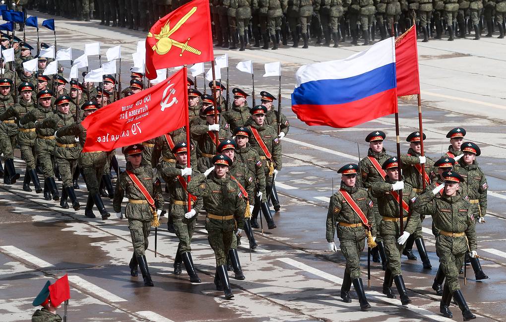 Victory Day parade rehearsal near Moscow